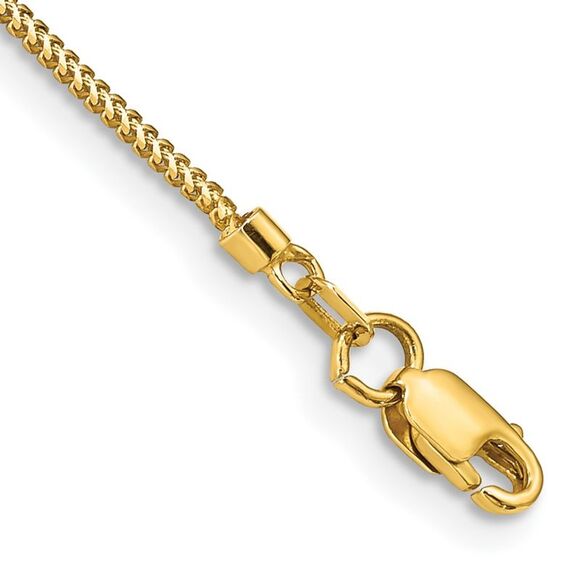14k Yellow Gold 7 inch .9mm Franco with Lobster Clasp Bracelet,All Products : American Fashion Style Bags On Sale